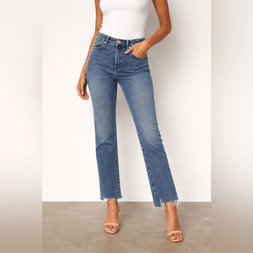 Good American  Good Legs Straight” (Raw Hem /Ankle Straight Leg